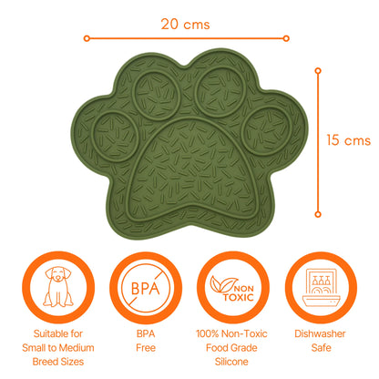 SLOW BUNDLE: Slow Feeder Green & Lick Mat Paw Green