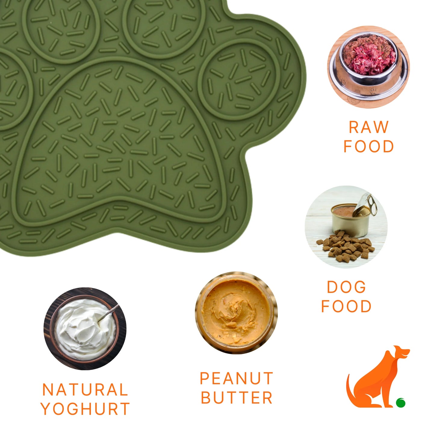 SLOW BUNDLE: Slow Feeder Green & Lick Mat Paw Green