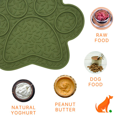 SLOW BUNDLE: Slow Feeder Green & Lick Mat Paw Green