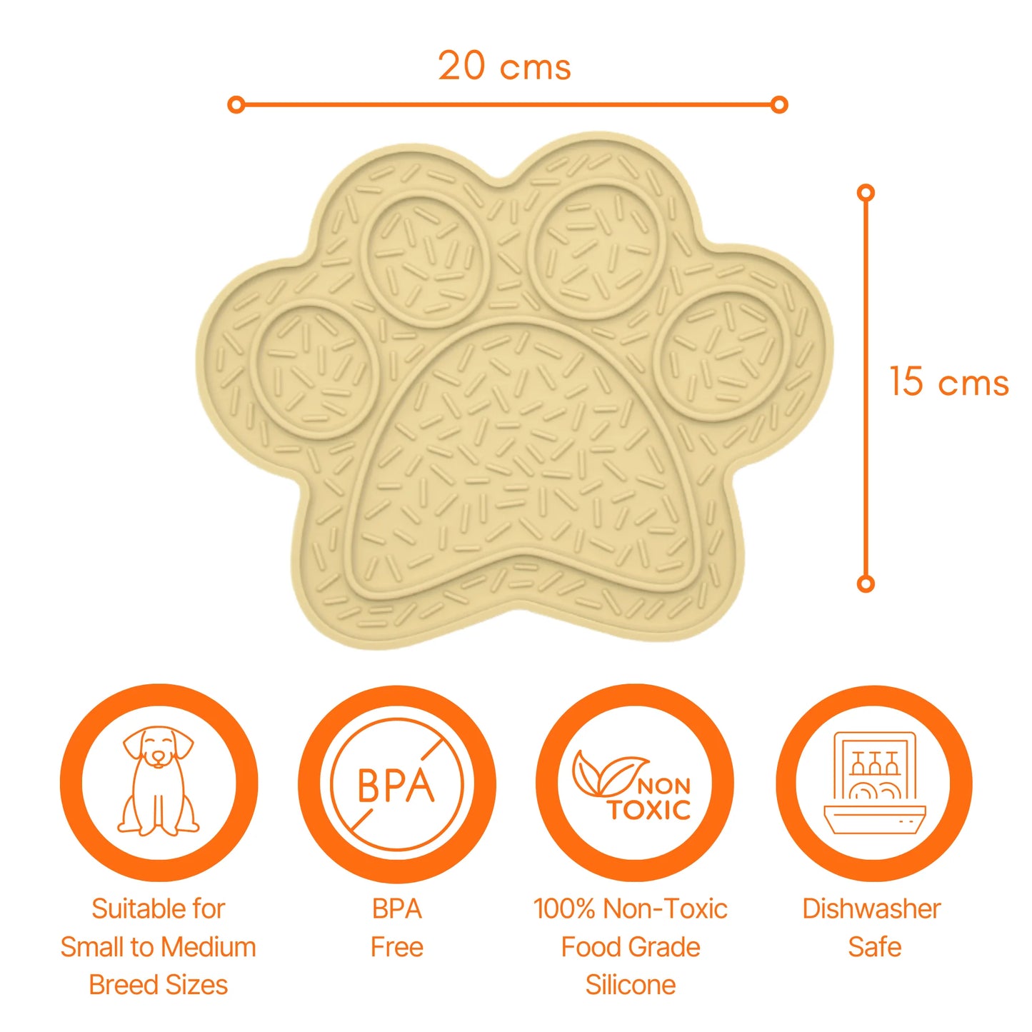 SLOW BUNDLE: Slow Feeder Orange & Lick Mat Paw Beige