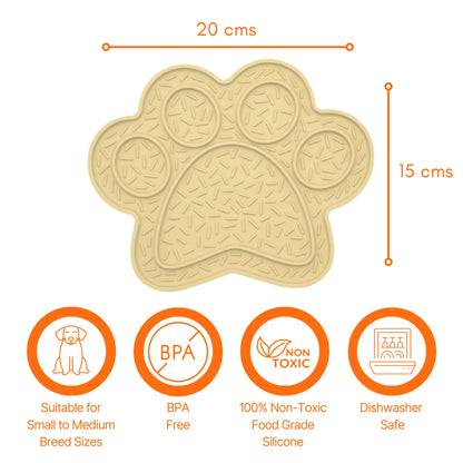 SLOW BUNDLE: Slow Feeder Orange & Lick Mat Paw Beige